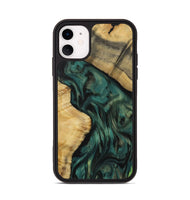 iPhone 11 Wood Phone Case - Cathey (Green, 731568)