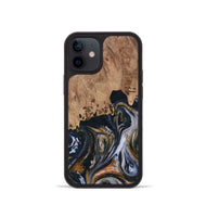 iPhone 12 mini Wood Phone Case - Staci (Teal & Gold, 731570)