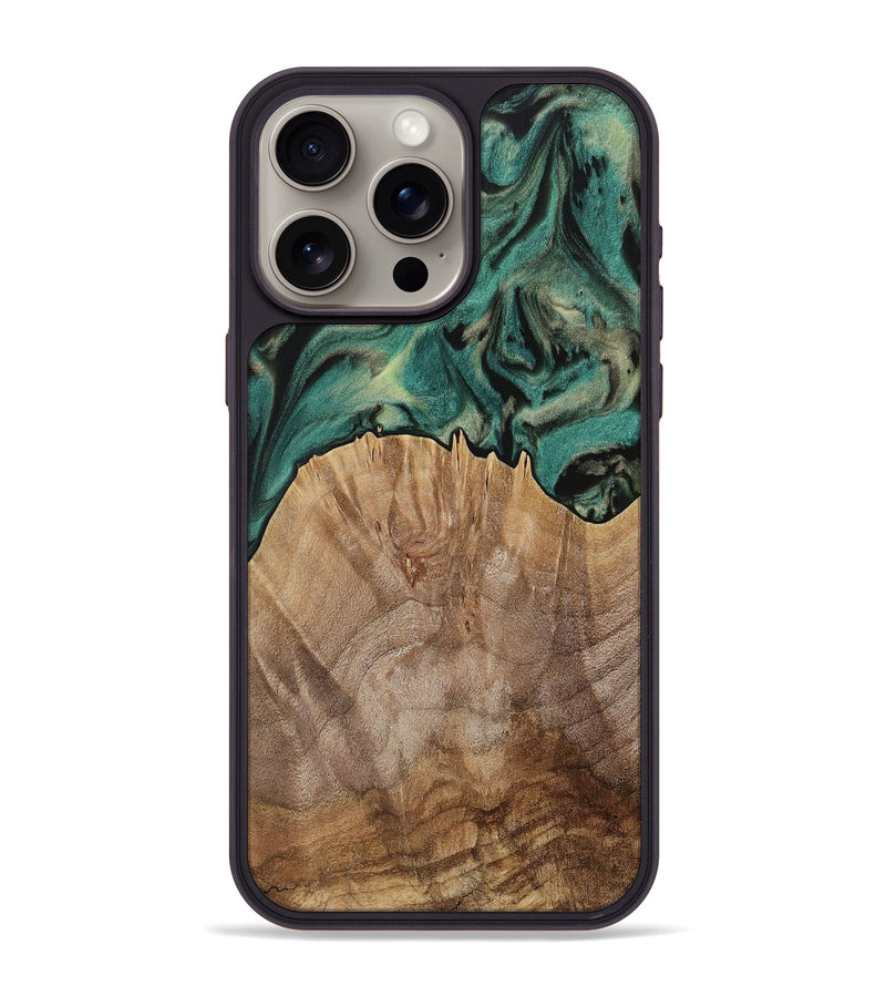 iPhone 15 Pro Max Wood Phone Case - Heather (Green, 731598)