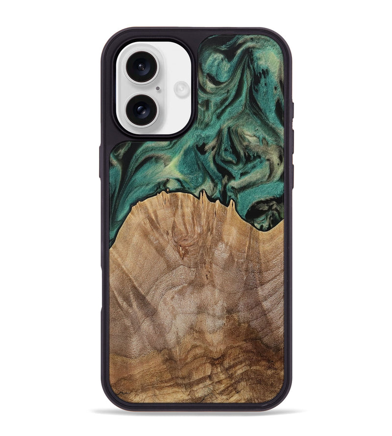 iPhone 16 Plus Wood Phone Case - Heather (Green, 731598)