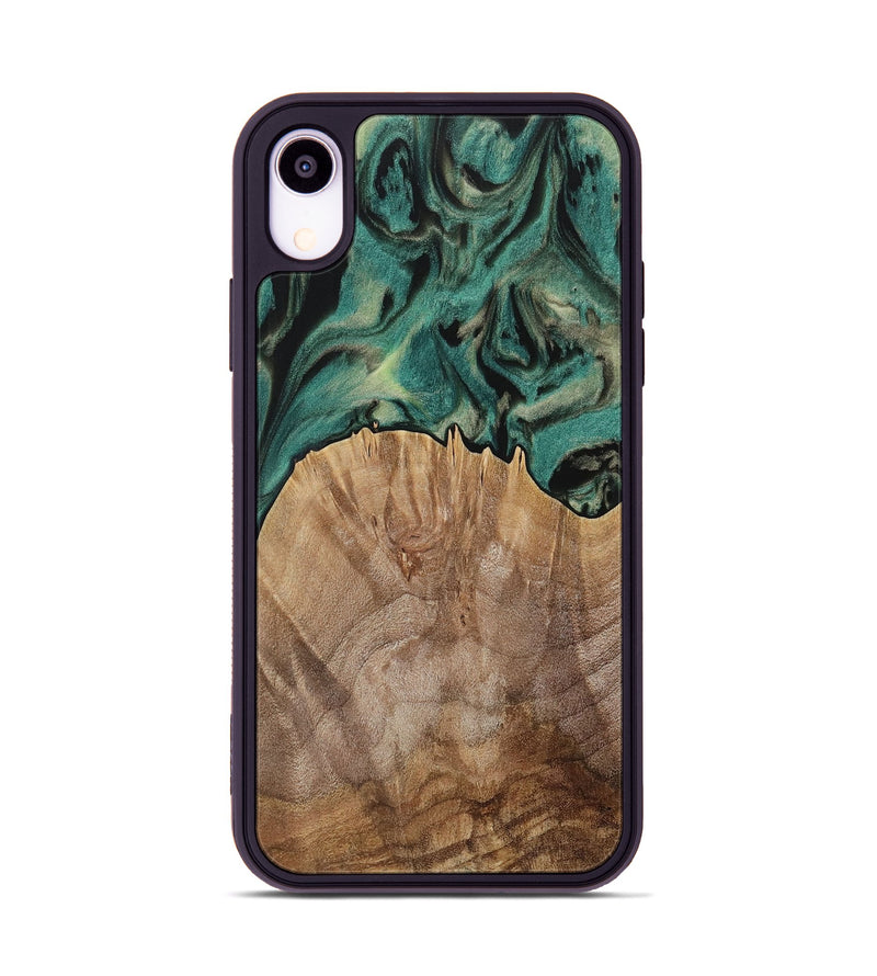 iPhone Xr Wood Phone Case - Heather (Green, 731598)