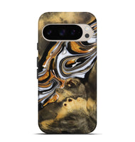 Pixel 9 Pro Wood Live Edge Phone Case - Jerica (Black & White, 731605)