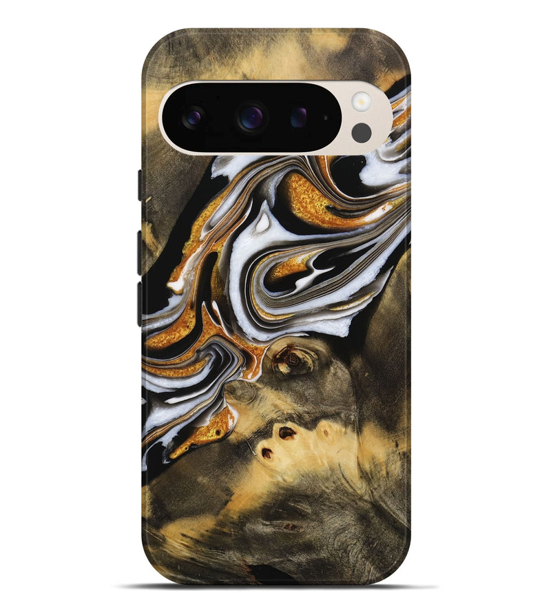 Pixel 9 Pro XL Wood Live Edge Phone Case - Jerica (Black & White, 731605)