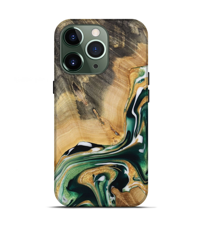 iPhone 13 Pro Wood Live Edge Phone Case - Rahn (Green, 731608)