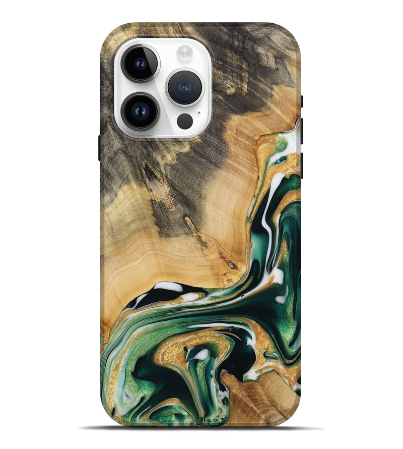 iPhone 15 Pro Max Wood Live Edge Phone Case - Rahn (Green, 731608)