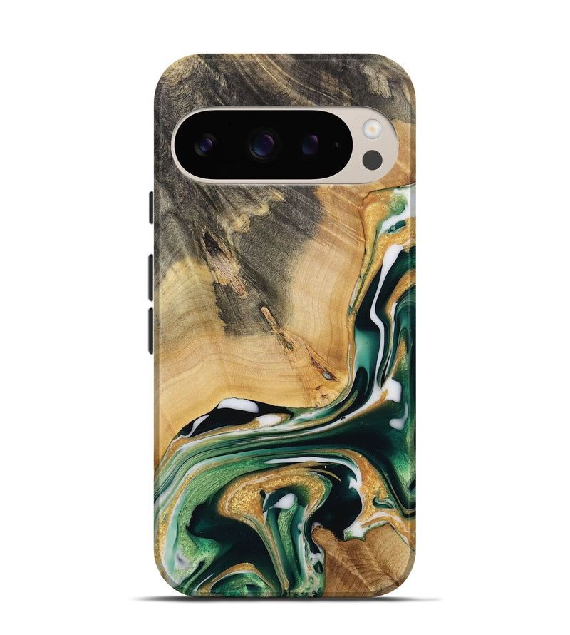 Pixel 9 Wood Live Edge Phone Case - Rahn (Green, 731608)