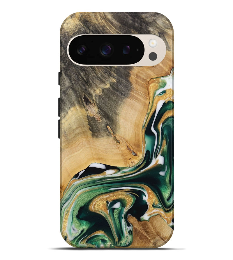 Pixel 9 Pro XL Wood Live Edge Phone Case - Rahn (Green, 731608)