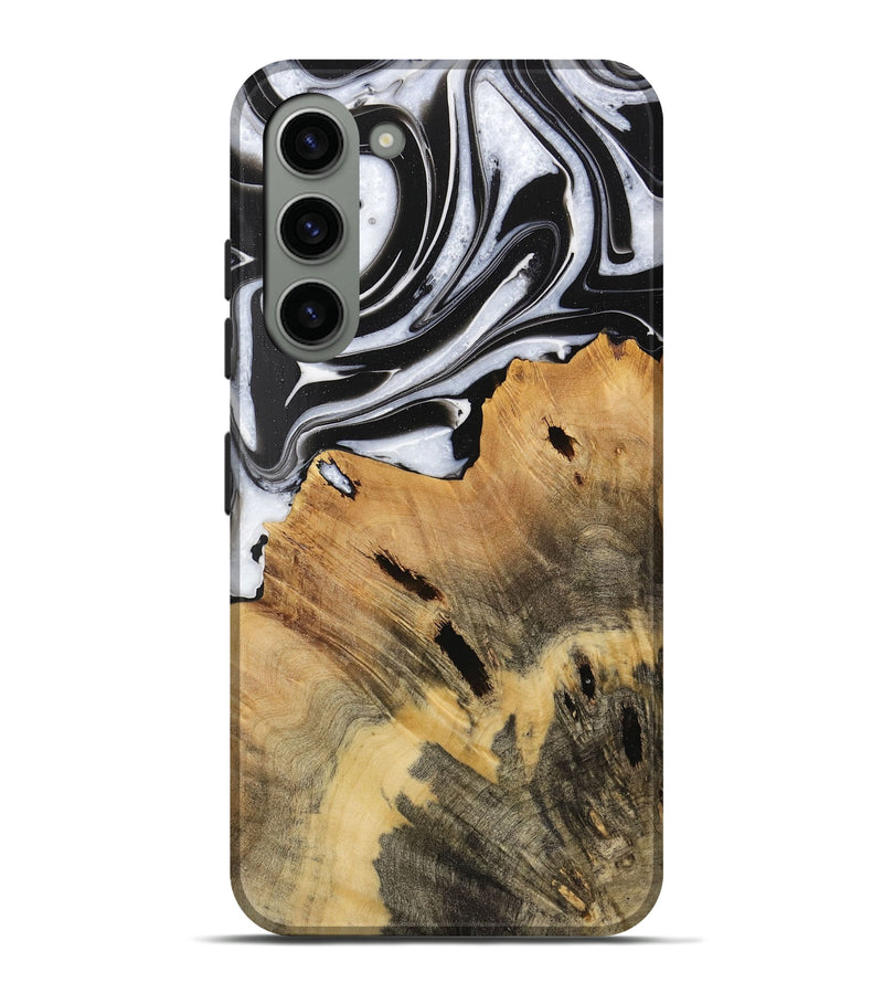 Galaxy S23 Plus Wood Live Edge Phone Case - Dillie (Black & White, 731609)