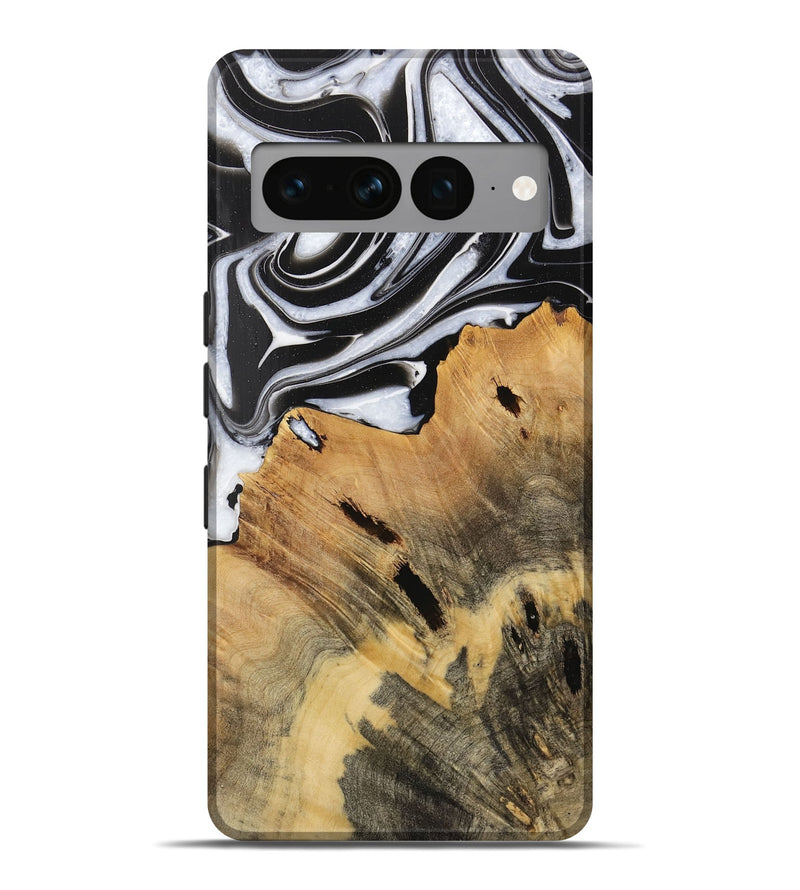 Pixel 7 Pro Wood Live Edge Phone Case - Dillie (Black & White, 731609)