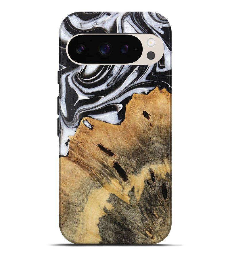 Pixel 9 Pro XL Wood Live Edge Phone Case - Dillie (Black & White, 731609)