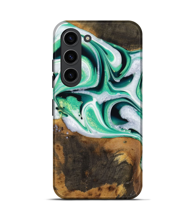 Galaxy S23 Wood Live Edge Phone Case - Barrie (Green, 731611)