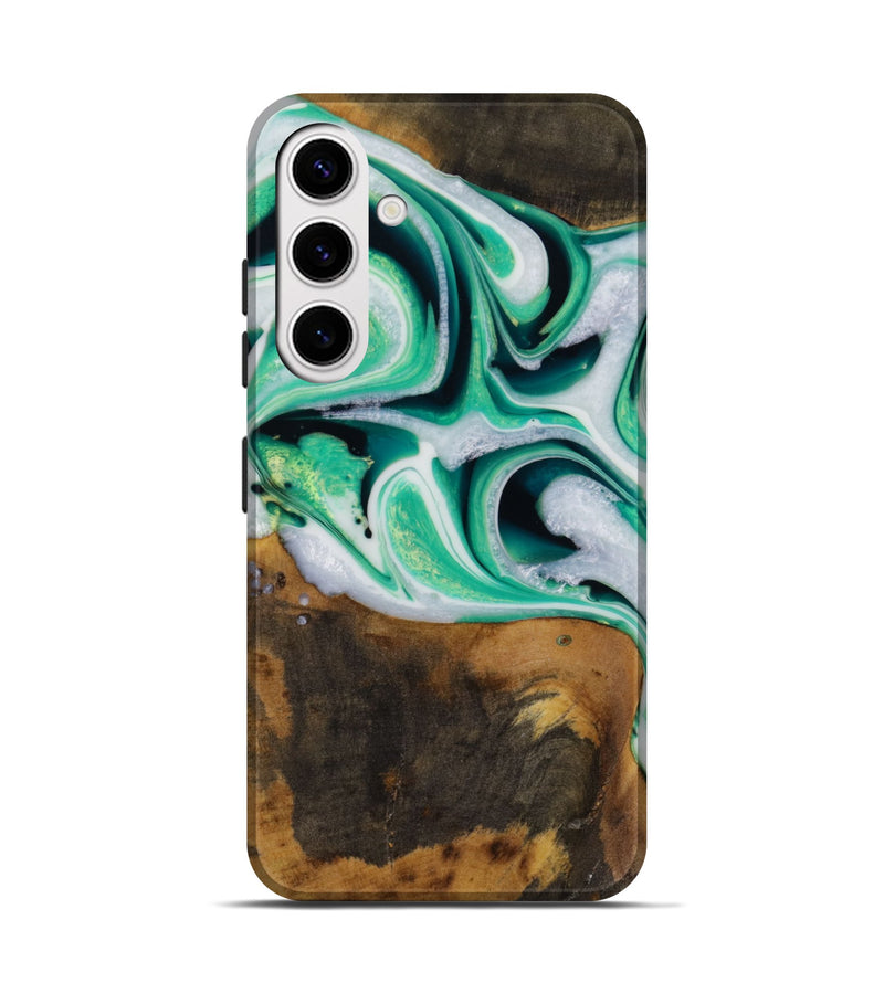 Galaxy S25 Wood Live Edge Phone Case - Barrie (Green, 731611)