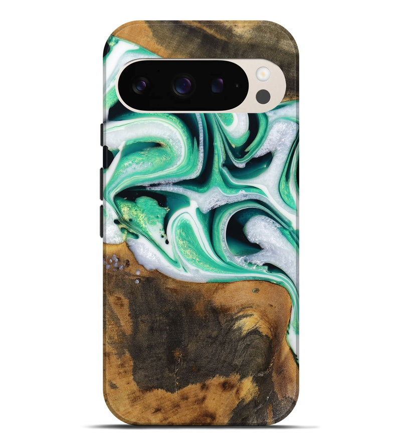 Pixel 9 Pro XL Wood Live Edge Phone Case - Barrie (Green, 731611)