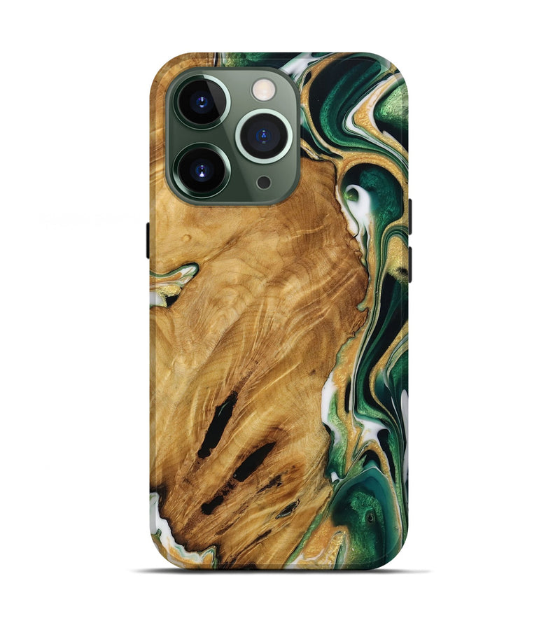 iPhone 13 Pro Wood Live Edge Phone Case - Kale (Green, 731613)