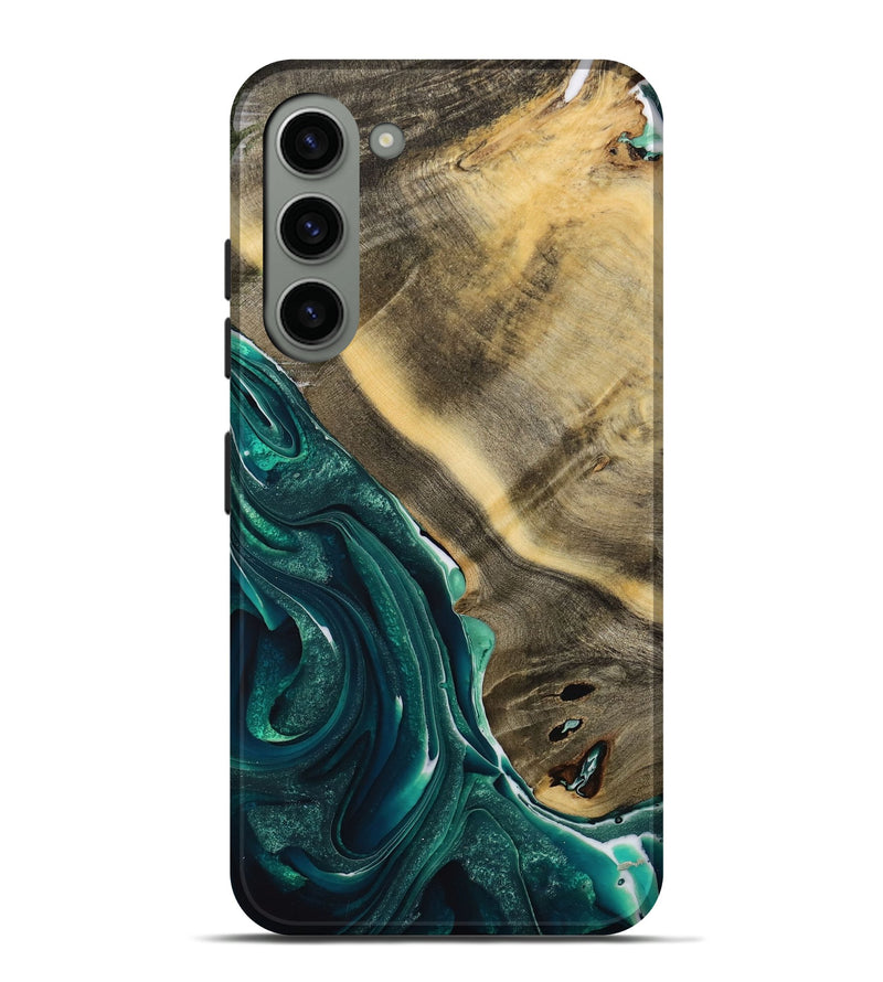 Galaxy S23 Plus Wood Live Edge Phone Case - Serene (Green, 731617)