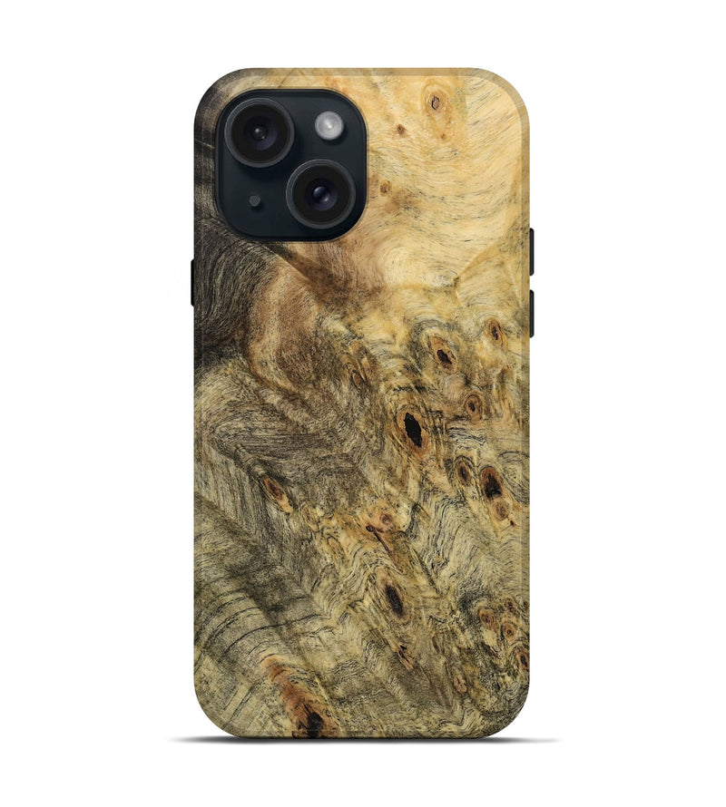 iPhone 15 Wood Live Edge Phone Case - Murl (Wood Burl, 731618)