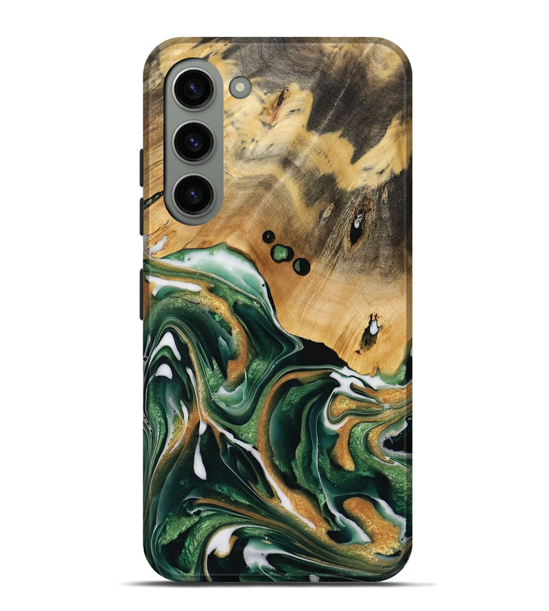 Galaxy S23 Plus Wood Live Edge Phone Case - Morton (Green, 731619)