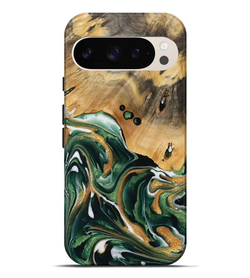 Pixel 9 Pro XL Wood Live Edge Phone Case - Morton (Green, 731619)