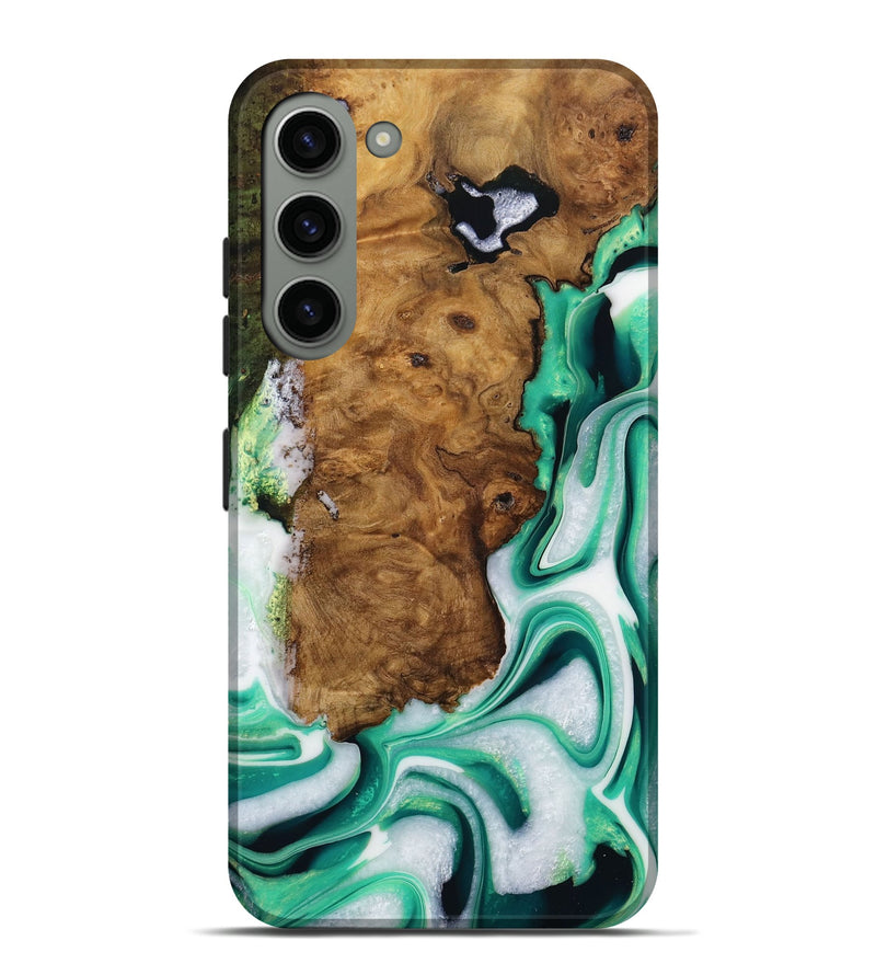 Galaxy S23 Plus Wood Live Edge Phone Case - Mannie (Green, 731622)