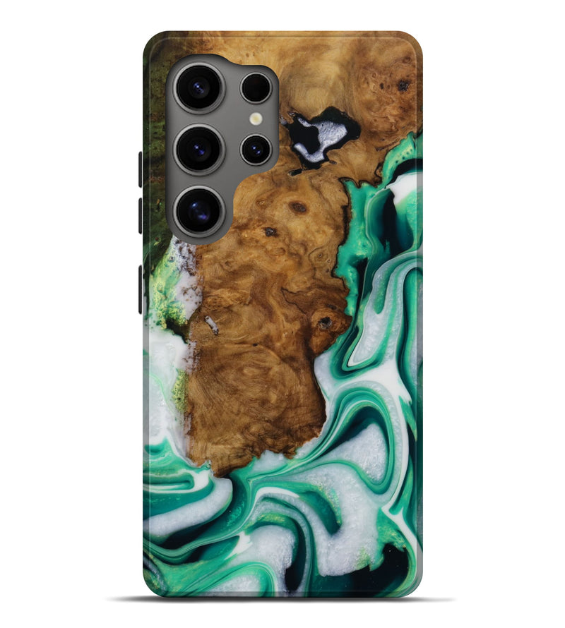 Galaxy S25 Ultra Wood Live Edge Phone Case - Mannie (Green, 731622)