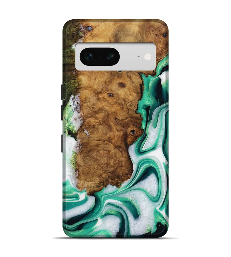 Pixel 7 Wood Live Edge Phone Case - Mannie (Green, 731622)