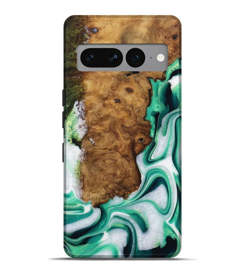 Pixel 7 Pro Wood Live Edge Phone Case - Mannie (Green, 731622)