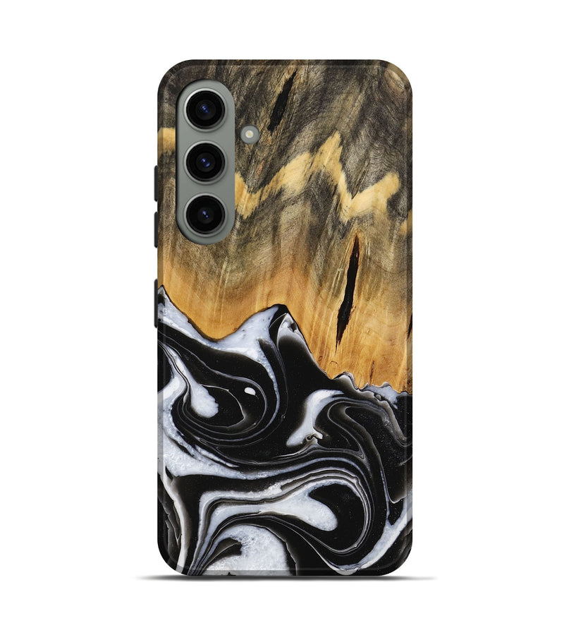 Galaxy S24 Wood Live Edge Phone Case - Keandre (Black & White, 731625)