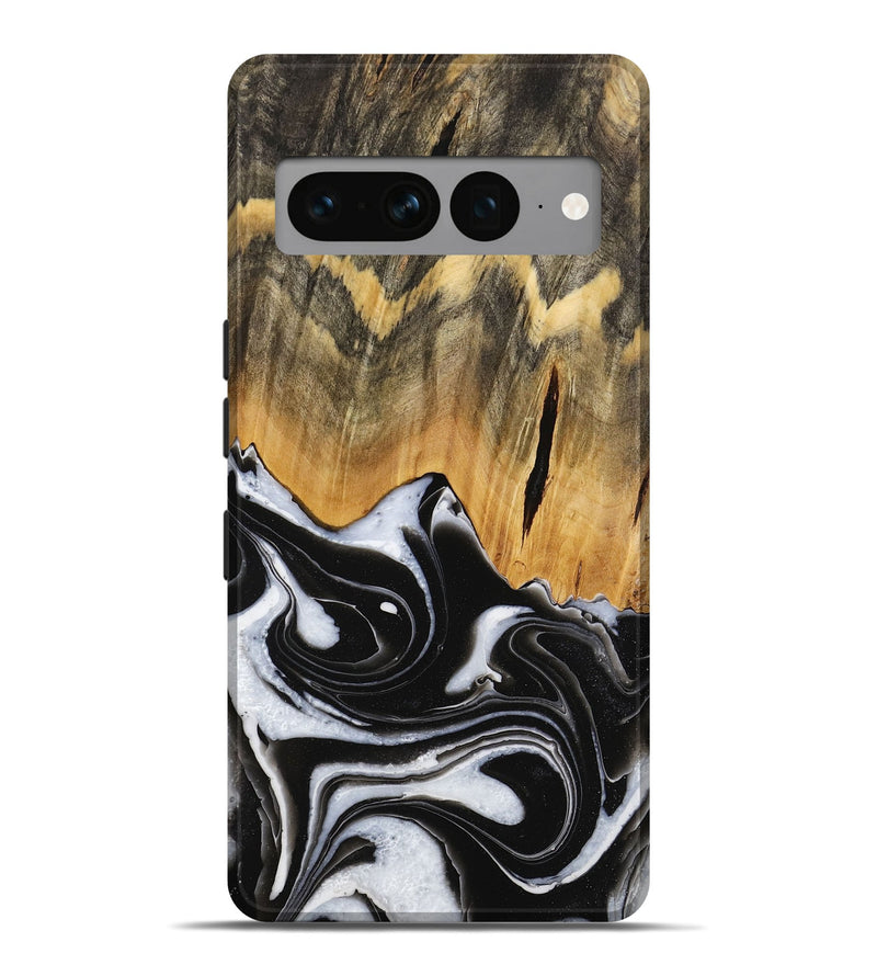 Pixel 7 Pro Wood Live Edge Phone Case - Keandre (Black & White, 731625)