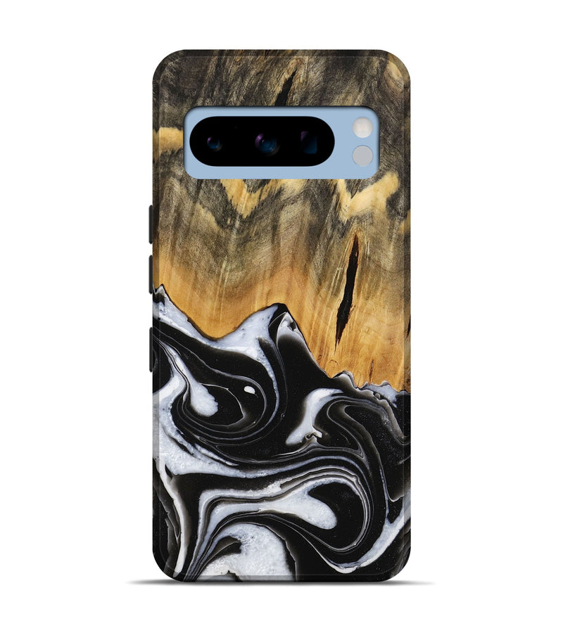 Pixel 8 Pro Wood Live Edge Phone Case - Keandre (Black & White, 731625)