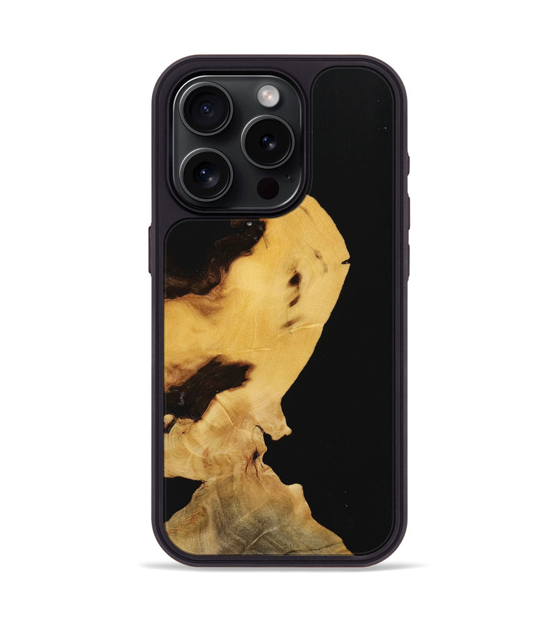 iPhone 15 Pro Wood Phone Case - Denni (Pure Black, 731627)