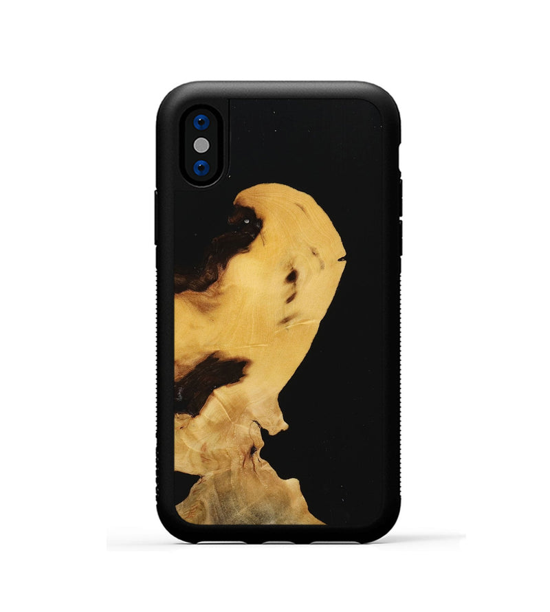 iPhone Xs Wood Phone Case - Denni (Pure Black, 731627)