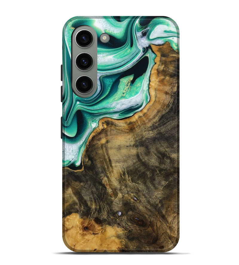 Galaxy S23 Plus Wood Live Edge Phone Case - Randee (Green, 731628)