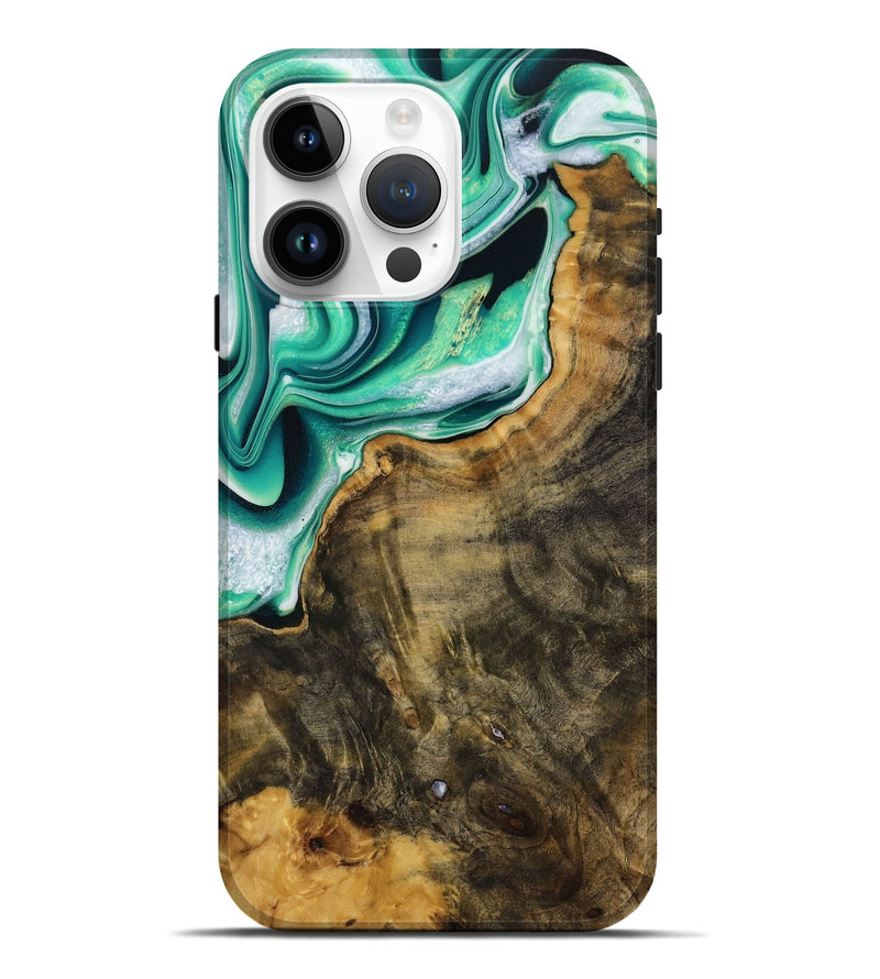 iPhone 15 Pro Max Wood Live Edge Phone Case - Randee (Green, 731628)