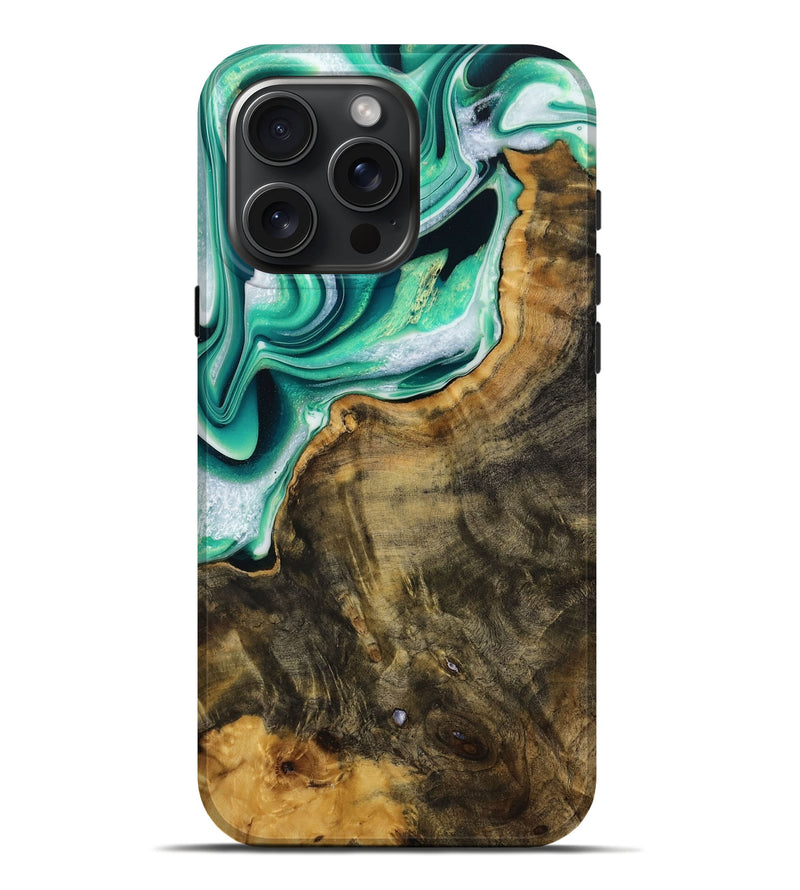 iPhone 16 Pro Max Wood Live Edge Phone Case - Randee (Green, 731628)