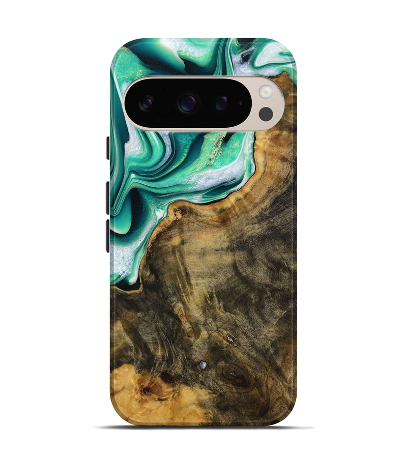 Pixel 9 Wood Live Edge Phone Case - Randee (Green, 731628)