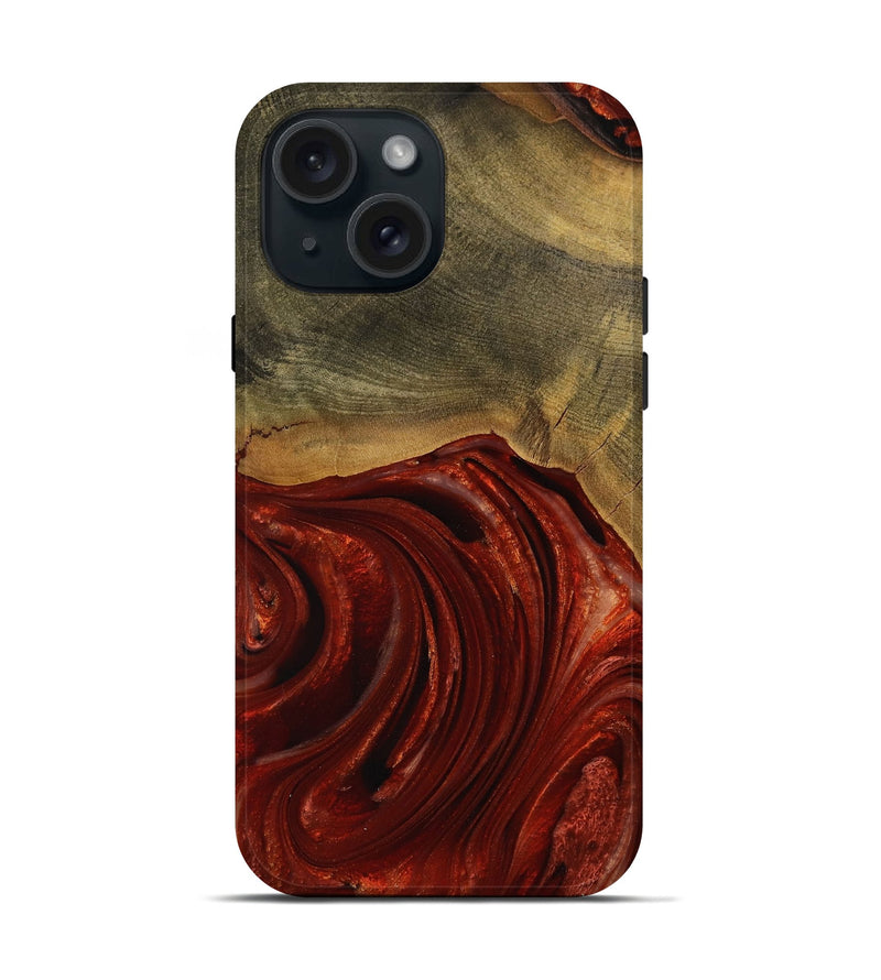 iPhone 15 Wood Live Edge Phone Case - Erle (Red, 731630)