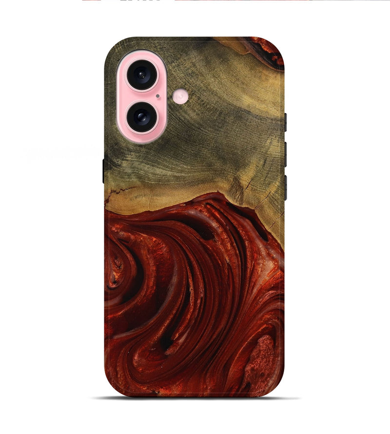 iPhone 16 Wood Live Edge Phone Case - Erle (Red, 731630)