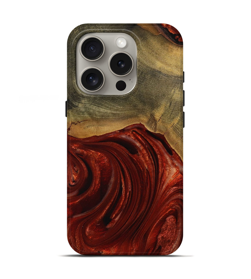 iPhone 16 Pro Wood Live Edge Phone Case - Erle (Red, 731630)