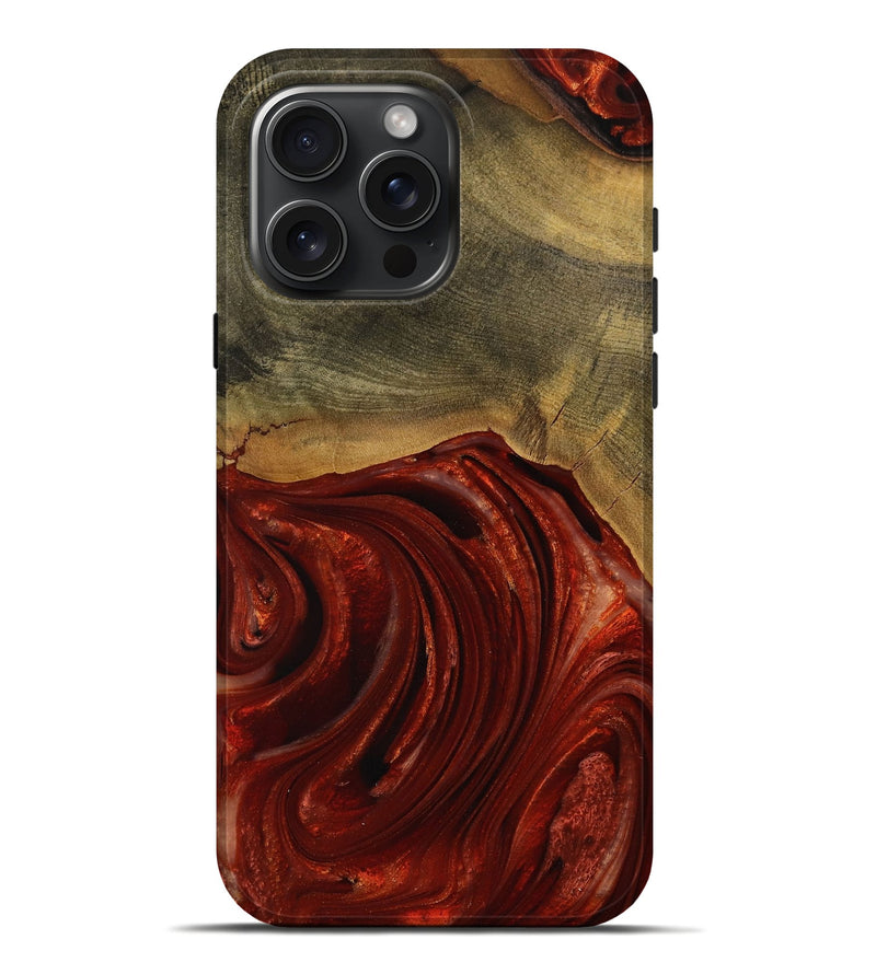 iPhone 16 Pro Max Wood Live Edge Phone Case - Erle (Red, 731630)