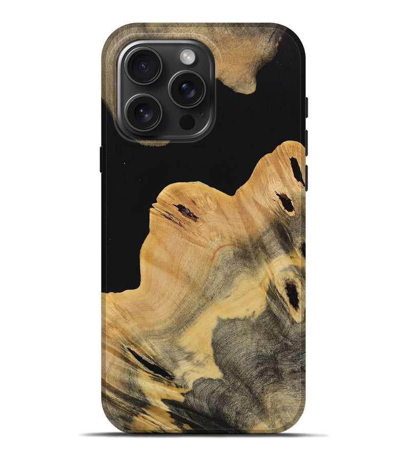 iPhone 16 Pro Max Wood Live Edge Phone Case - Brian (Pure Black, 731631)