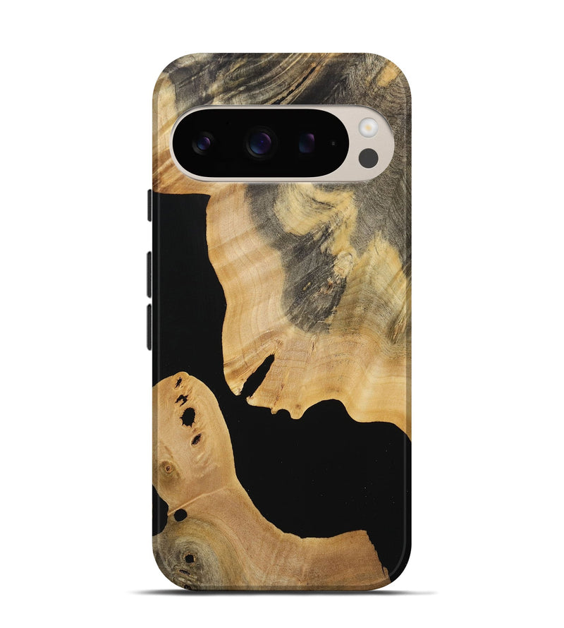 Pixel 9 Wood Live Edge Phone Case - Maybell (Pure Black, 731633)