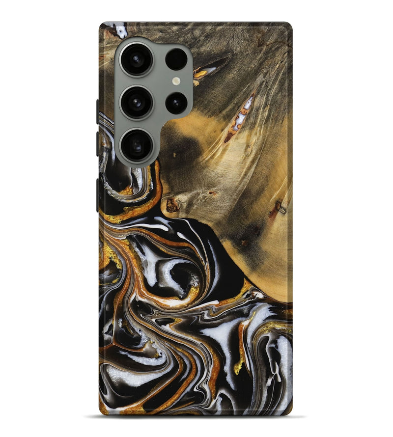 Galaxy S24 Ultra Wood Live Edge Phone Case - Ezella (Black & White, 731635)