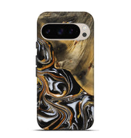 Pixel 9 Pro Wood Live Edge Phone Case - Ezella (Black & White, 731635)