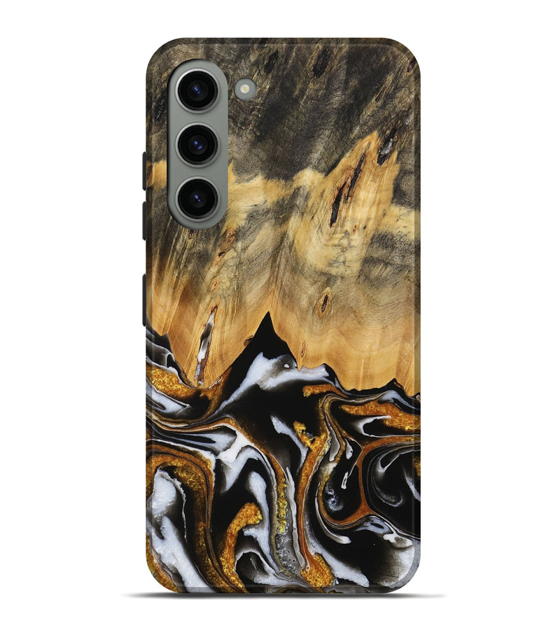 Galaxy S23 Plus Wood Live Edge Phone Case - Clarie (Black & White, 731637)