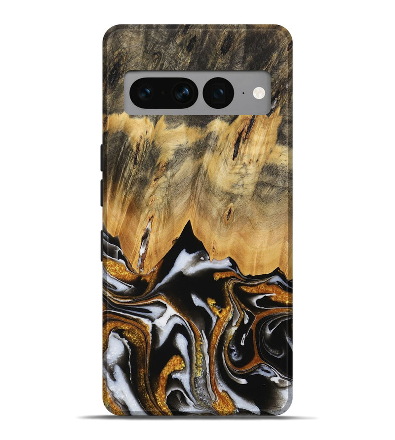 Pixel 7 Pro Wood Live Edge Phone Case - Clarie (Black & White, 731637)