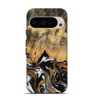 Pixel 9 Pro Wood Live Edge Phone Case - Clarie (Black & White, 731637)