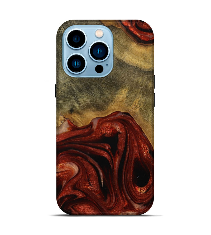 iPhone 14 Pro Wood Live Edge Phone Case - Odele (Red, 731639)