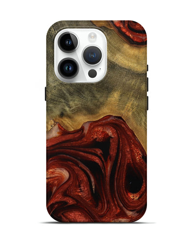 iPhone 15 Pro Wood Live Edge Phone Case - Odele (Red, 731639)