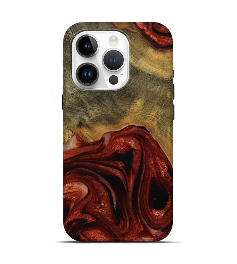 iPhone 15 Pro Wood Live Edge Phone Case - Odele (Red, 731639)