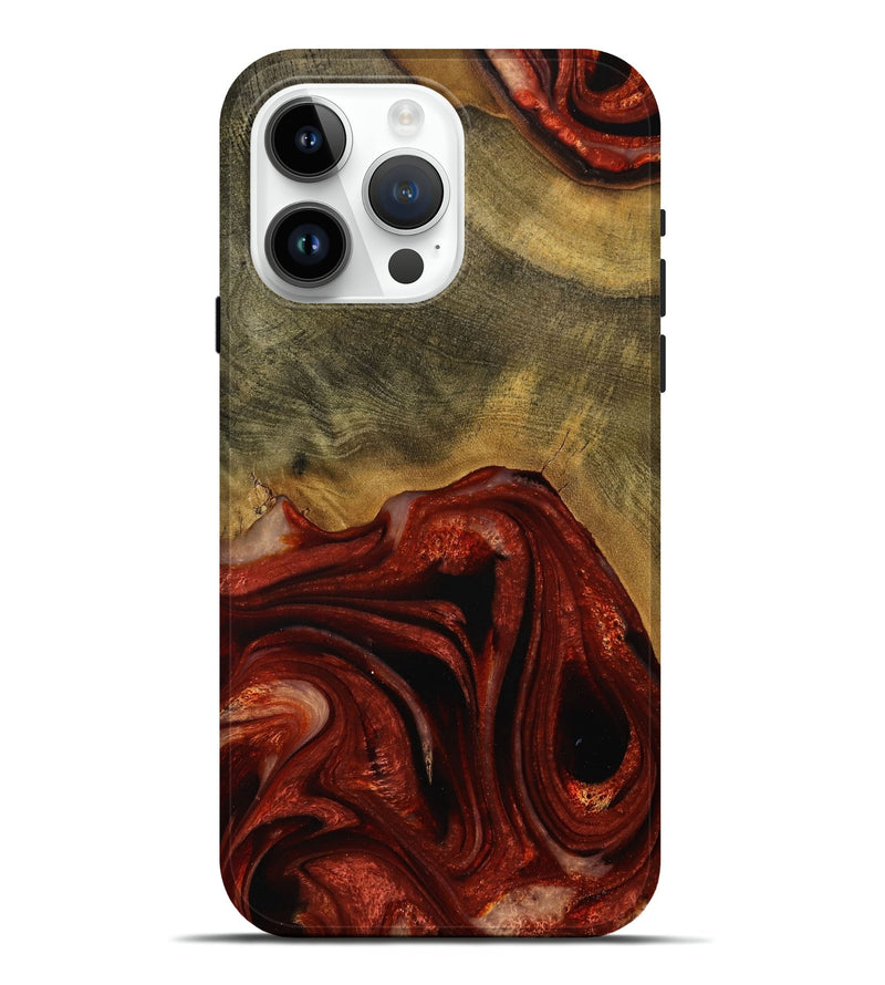 iPhone 15 Pro Max Wood Live Edge Phone Case - Odele (Red, 731639)